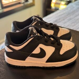Kids Nike Dunk Low Black and White Shoes